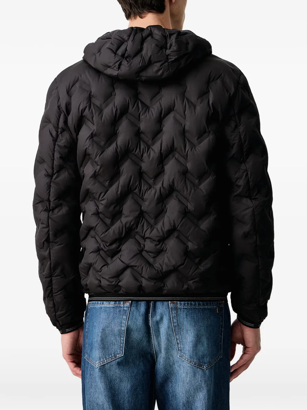 Blauer Piery chevron-quilted hooded jacket Zwart