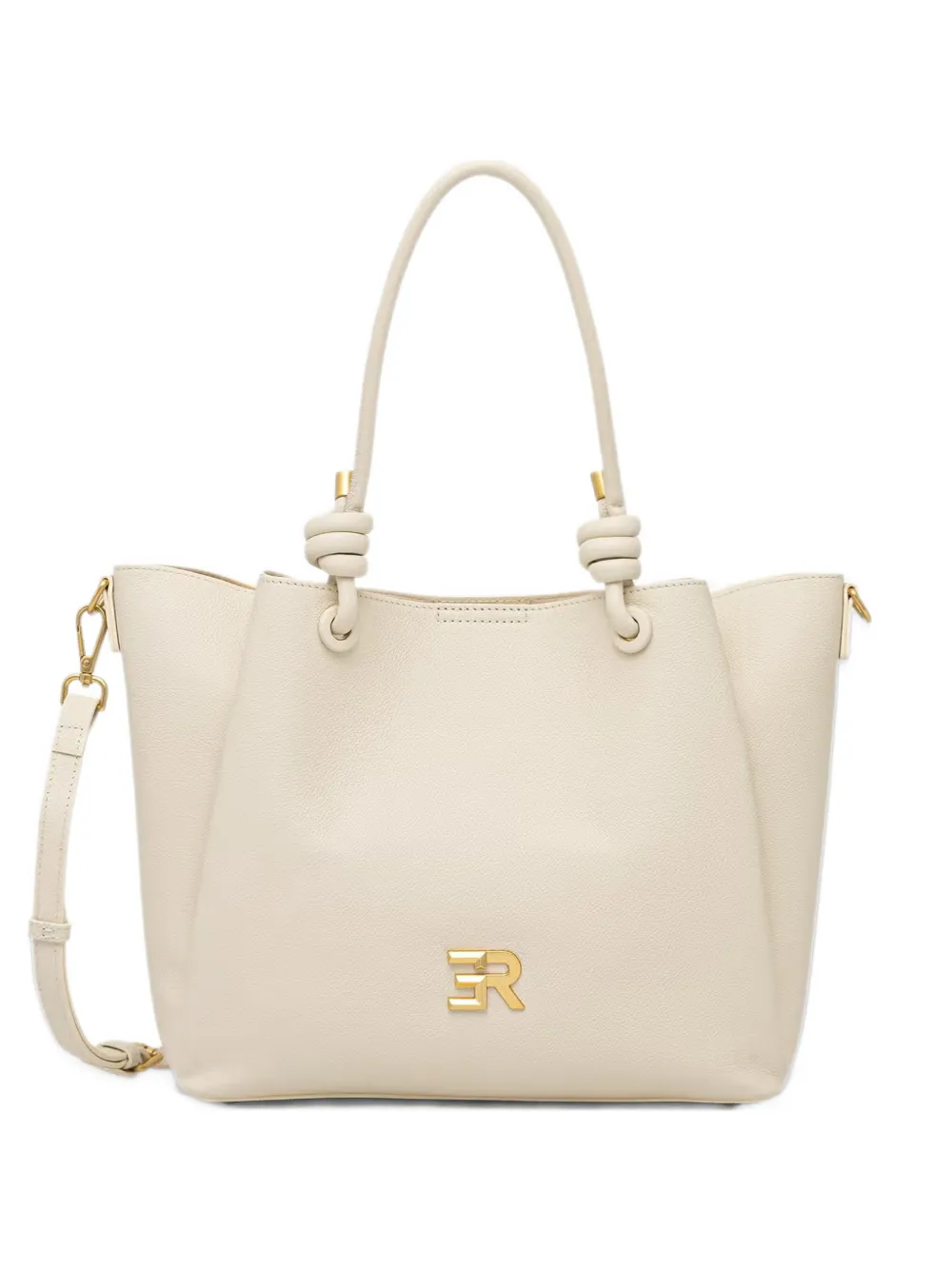 ERMANNO FIRENZE logo-plaque knotted tote bag Beige