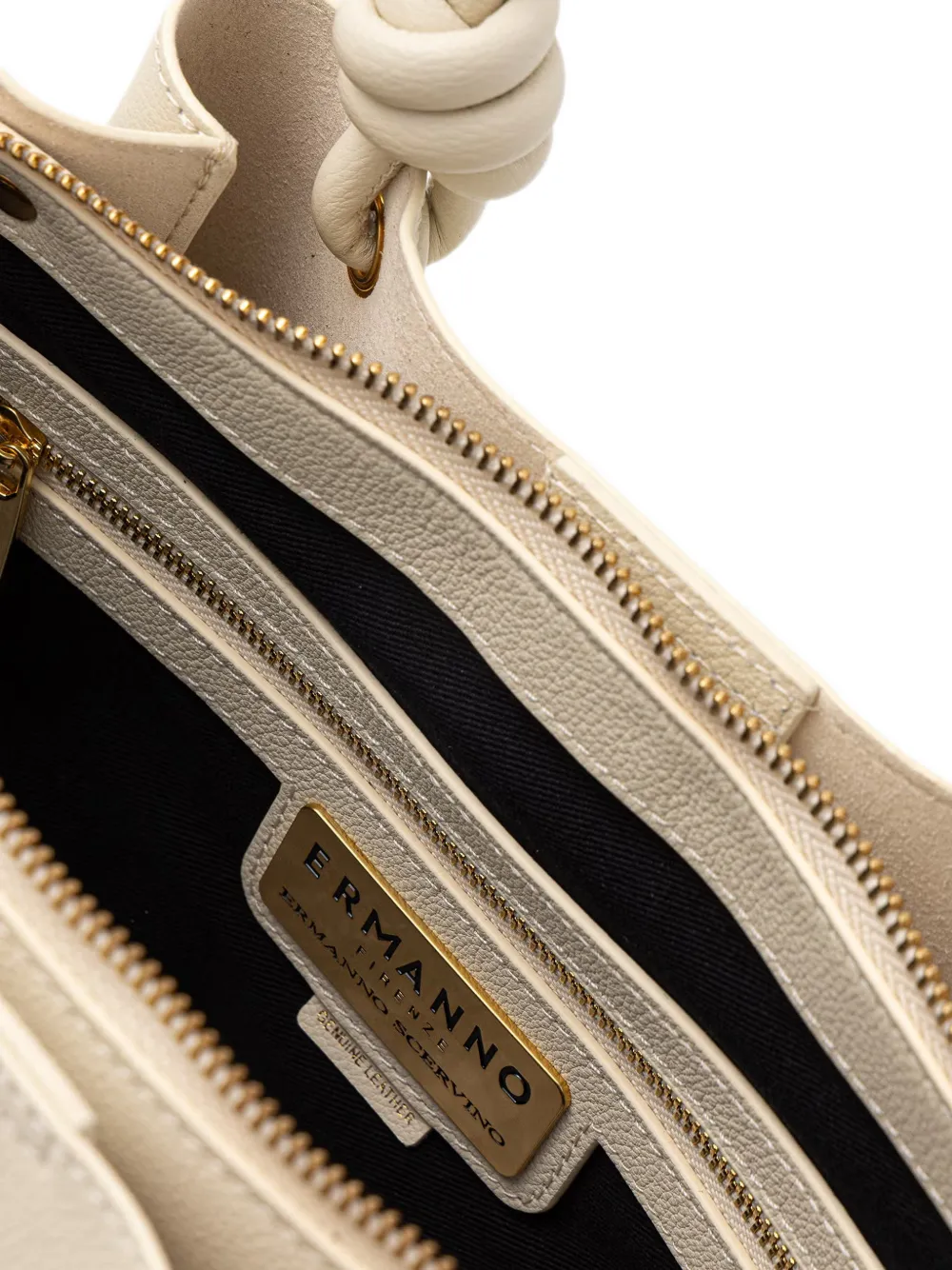 ERMANNO FIRENZE logo-plaque knotted tote bag Beige