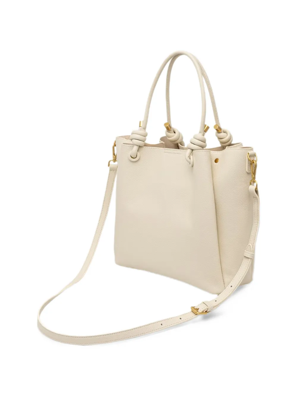 ERMANNO FIRENZE logo-plaque knotted tote bag Beige