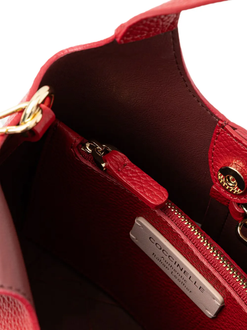 Coccinelle grained-leather tote bag Rood