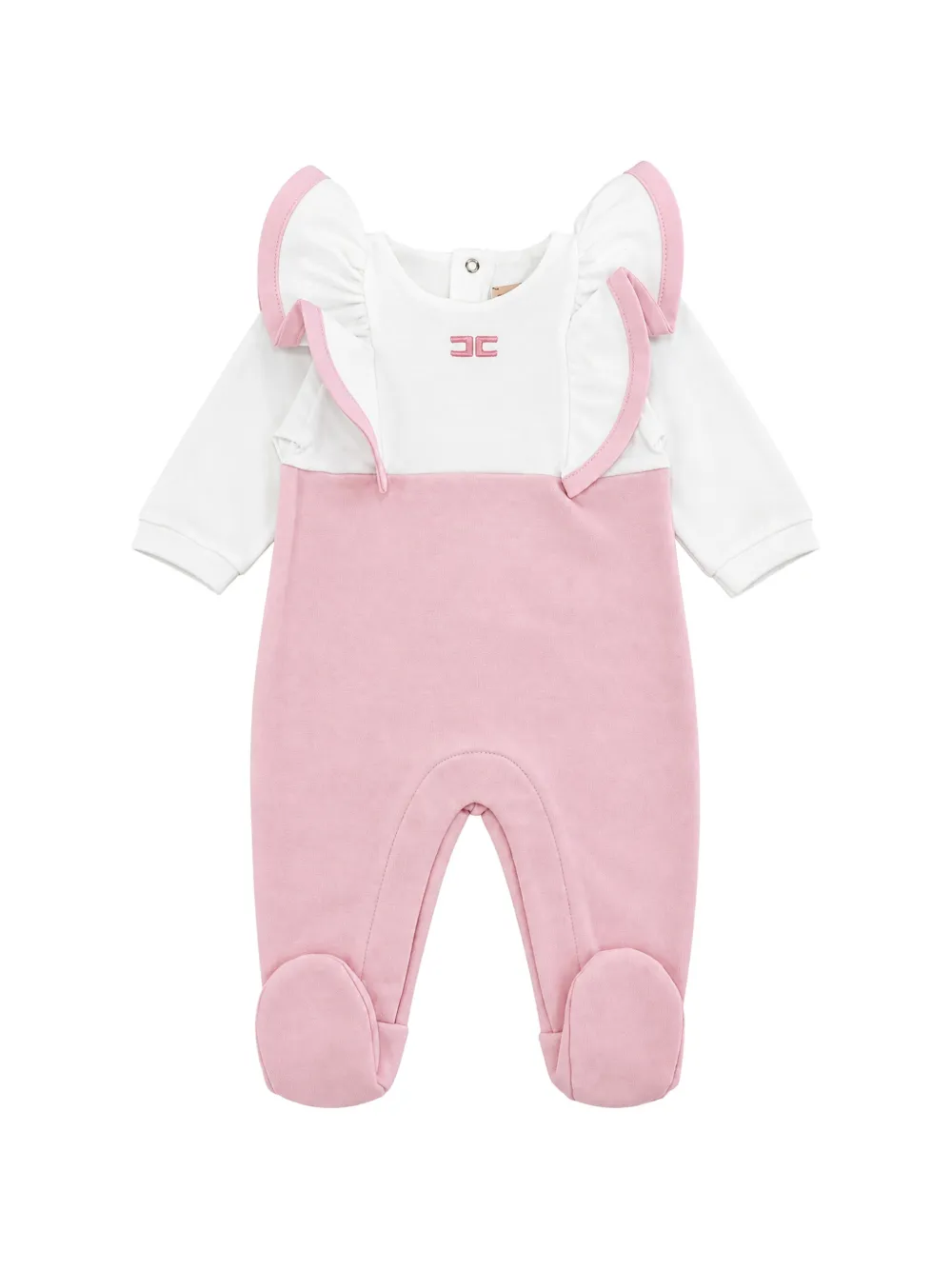 Elisabetta Franchi La Mia Bambina ruffled long-sleeve pajamas Roze