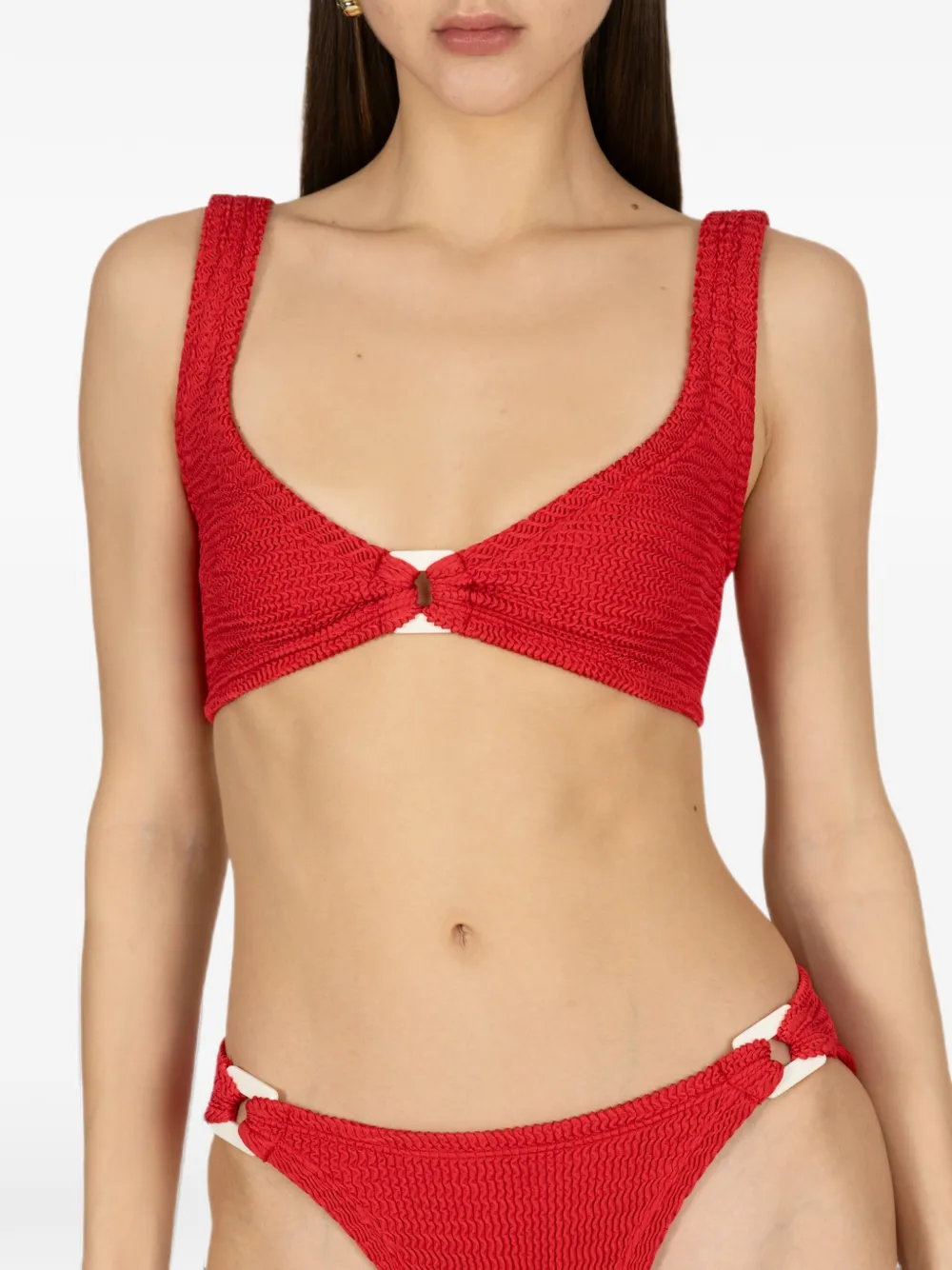 PARAMIDONNA Dolly crinkle-effect bikini Rood