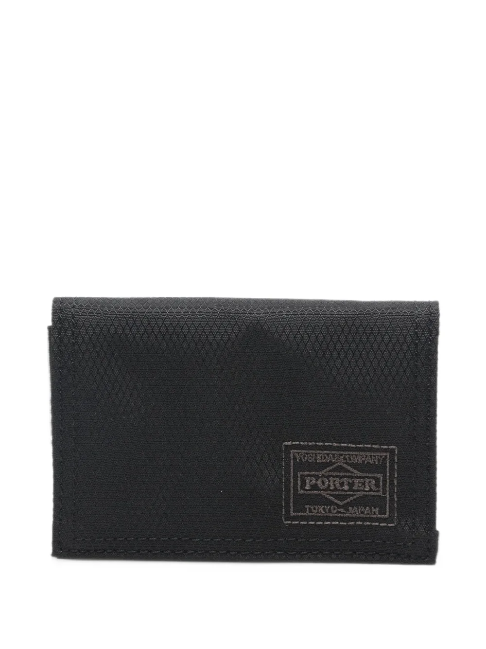 Porter-Yoshida & Co. logo-patch card case - Nero