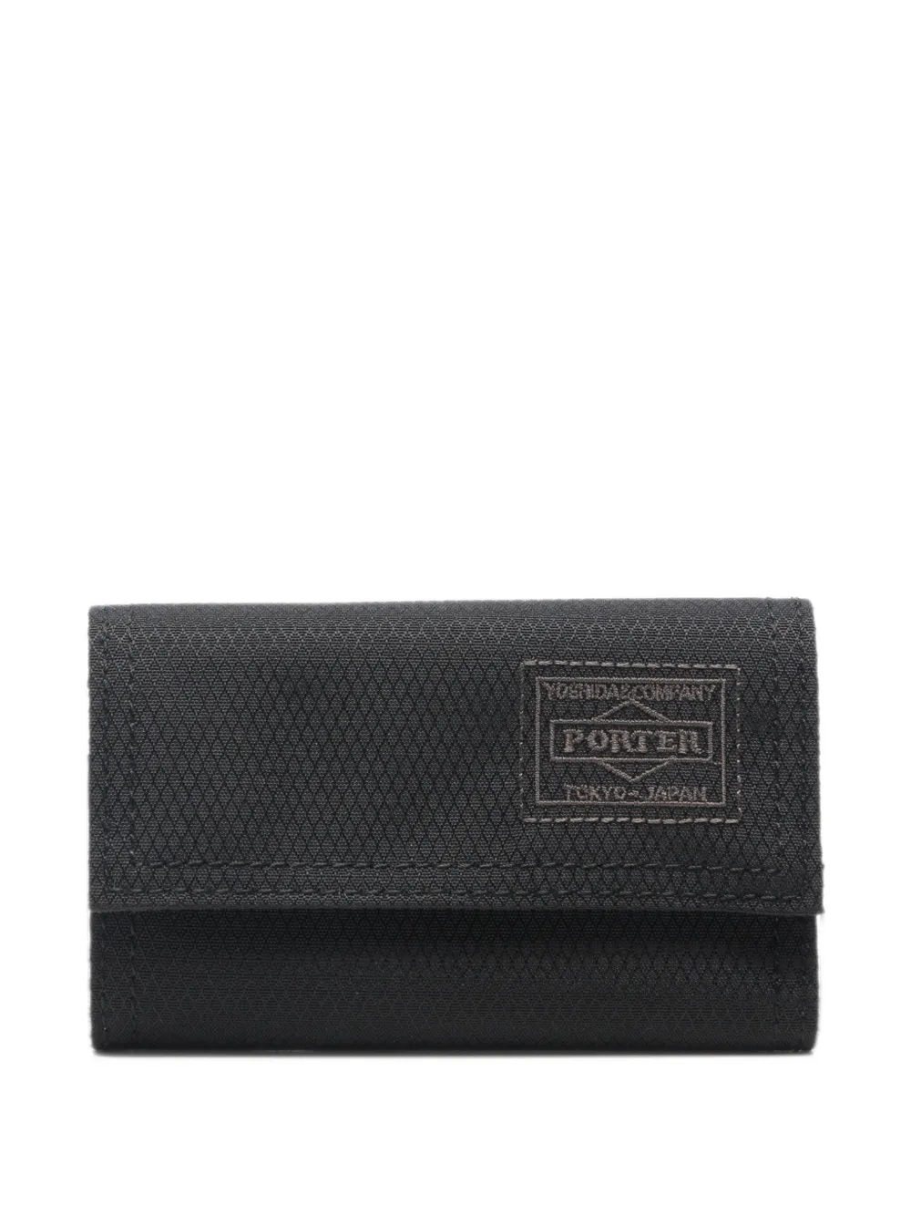 Porter-Yoshida & Co. logo-patch trifold key case Zwart