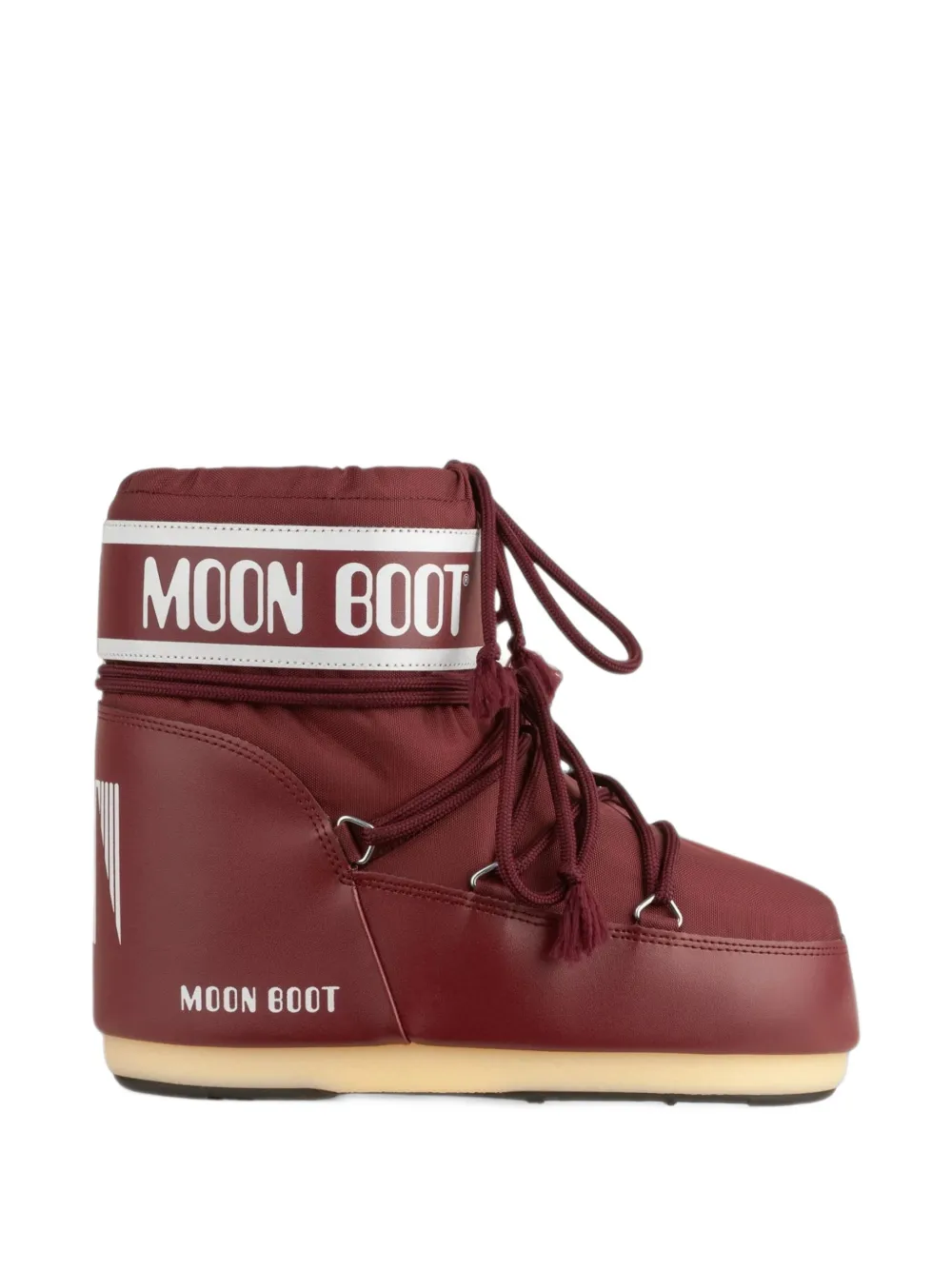 Moon Boot Icon Low burgundy nylon boots - Red