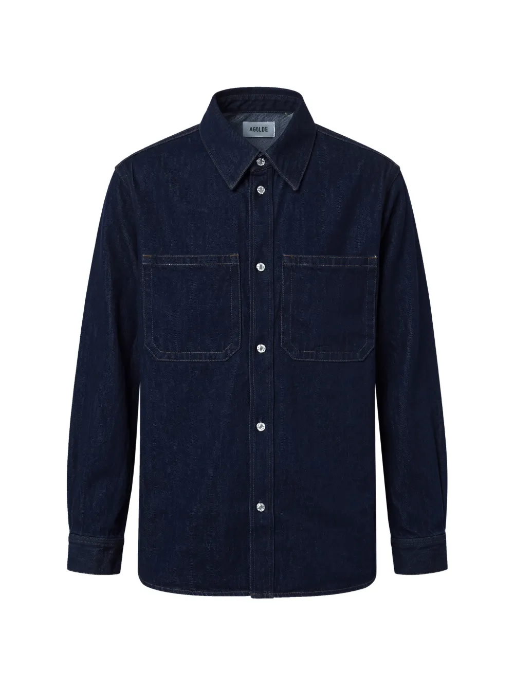 AGOLDE Craven contrast-stitch denim shirt - Blue