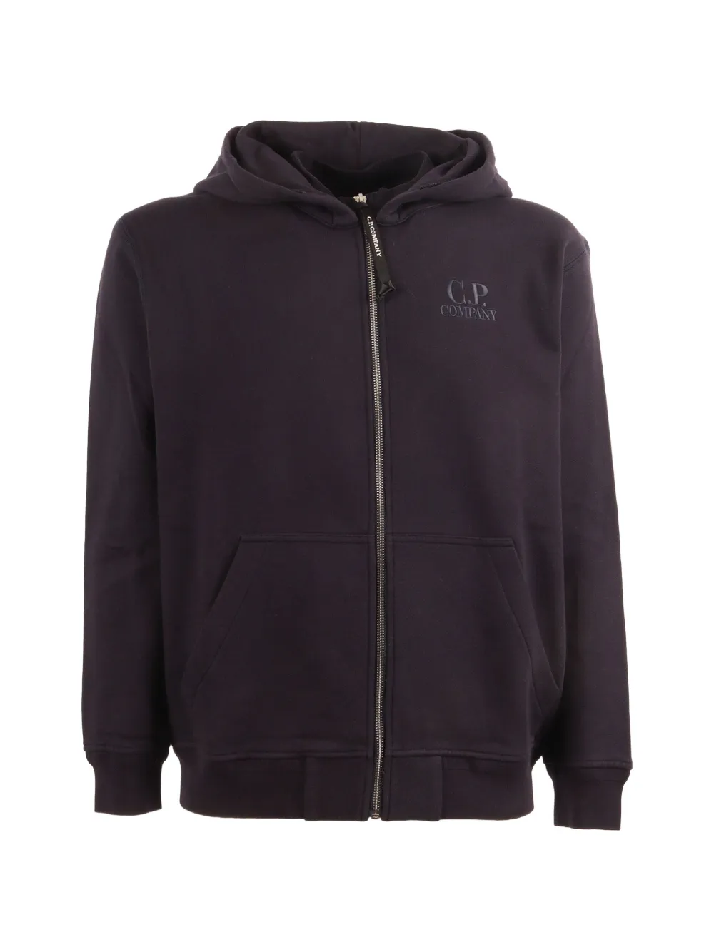 C.P. Company Diagonal Raised fleece zip hooded sweatshirt Blauw