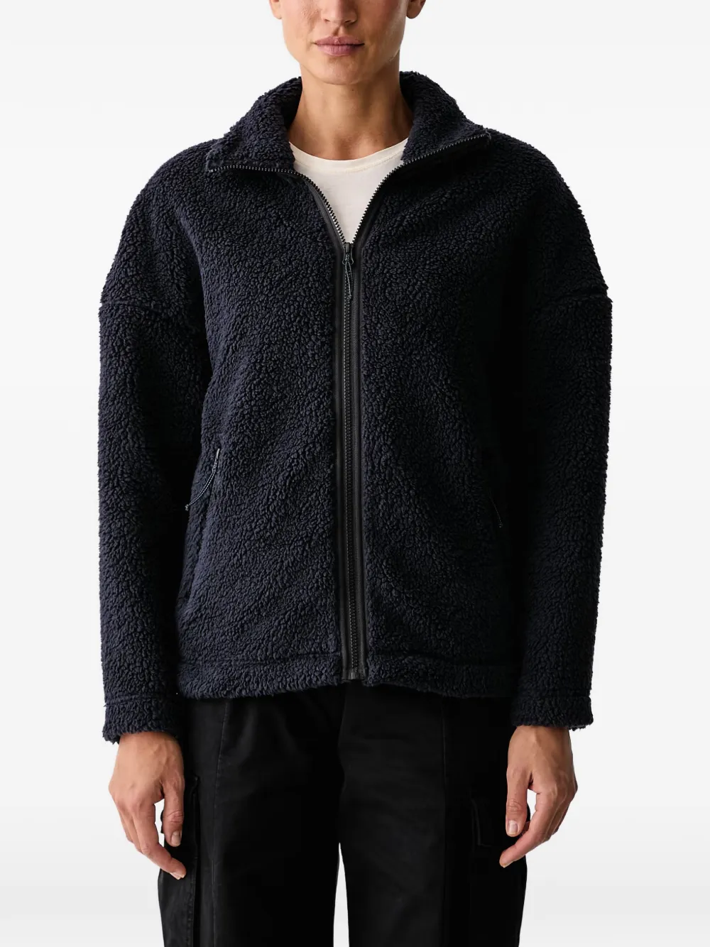 JACK WOLFSKIN fleece-texture zip-up jacket - Blu