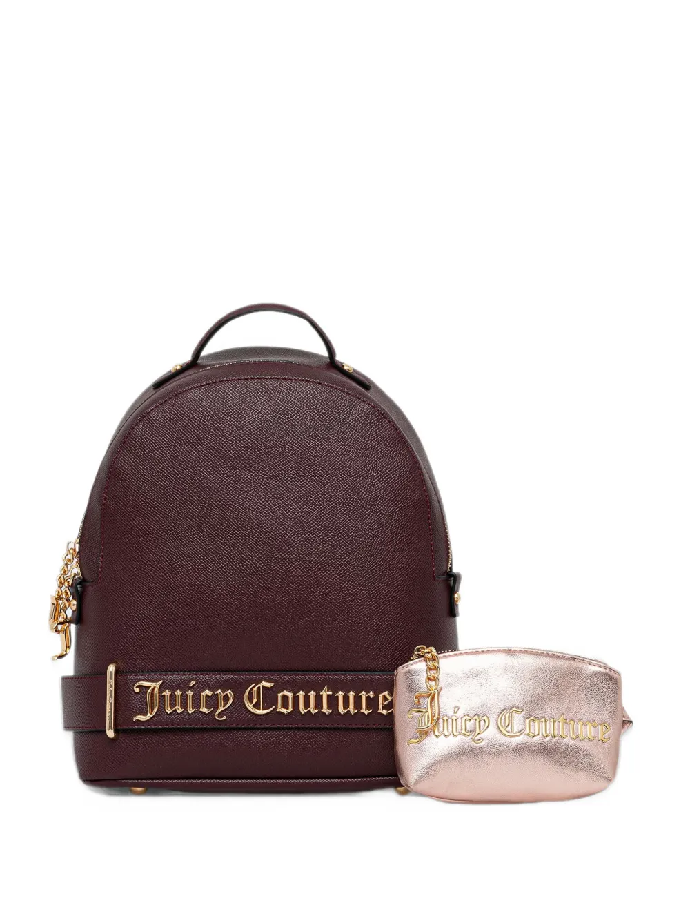 Juicy Couture logo-plaque grained backpack - Rosso