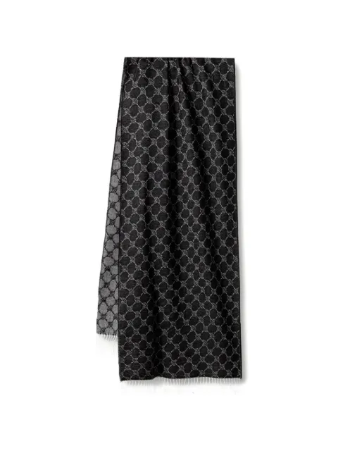 Joop! Fabio monogram-pattern fringed scarf