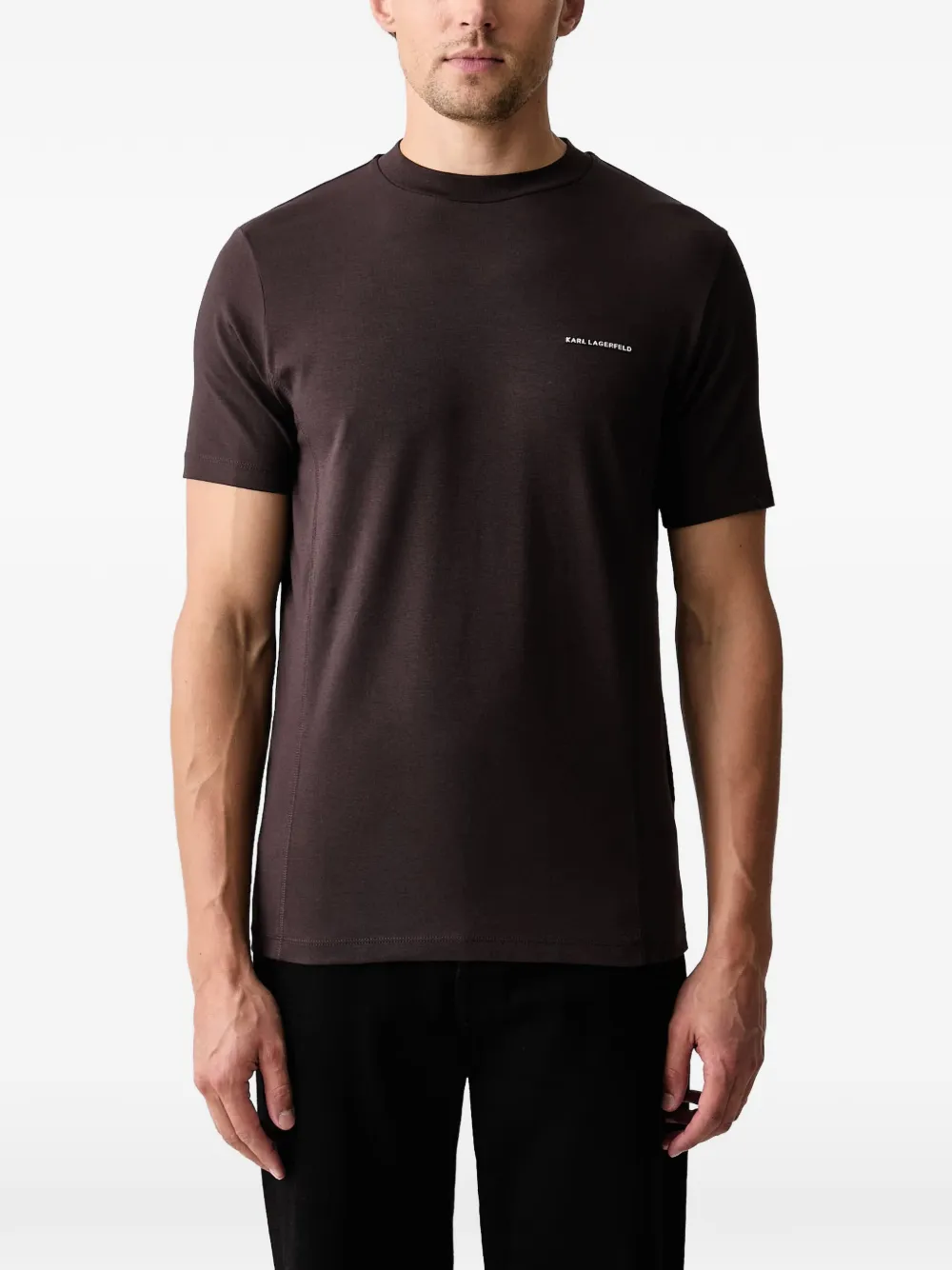 Karl Lagerfeld logo-plaque T-shirt Bruin