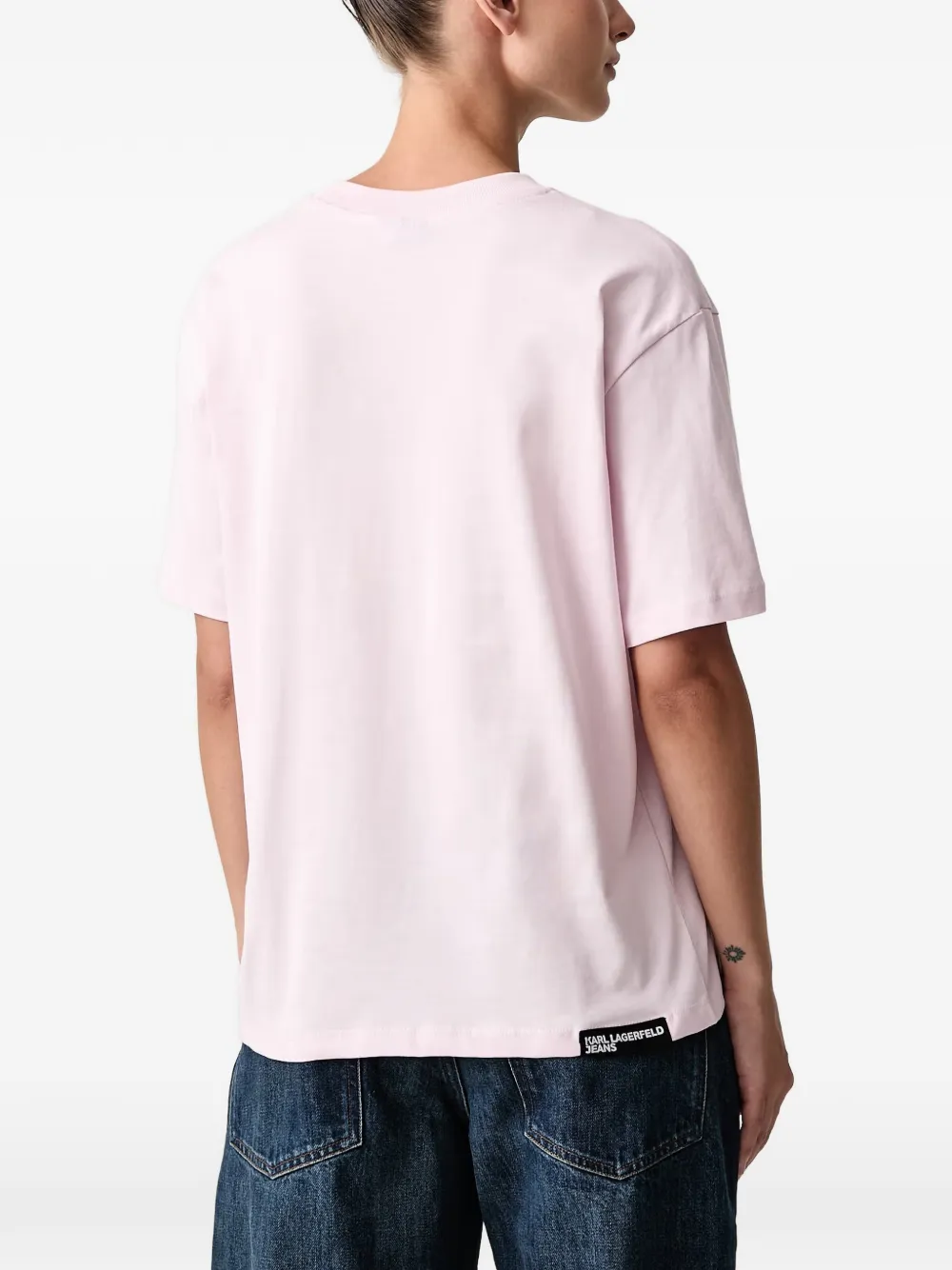 Karl Lagerfeld Jeans logo-print T-shirt Roze