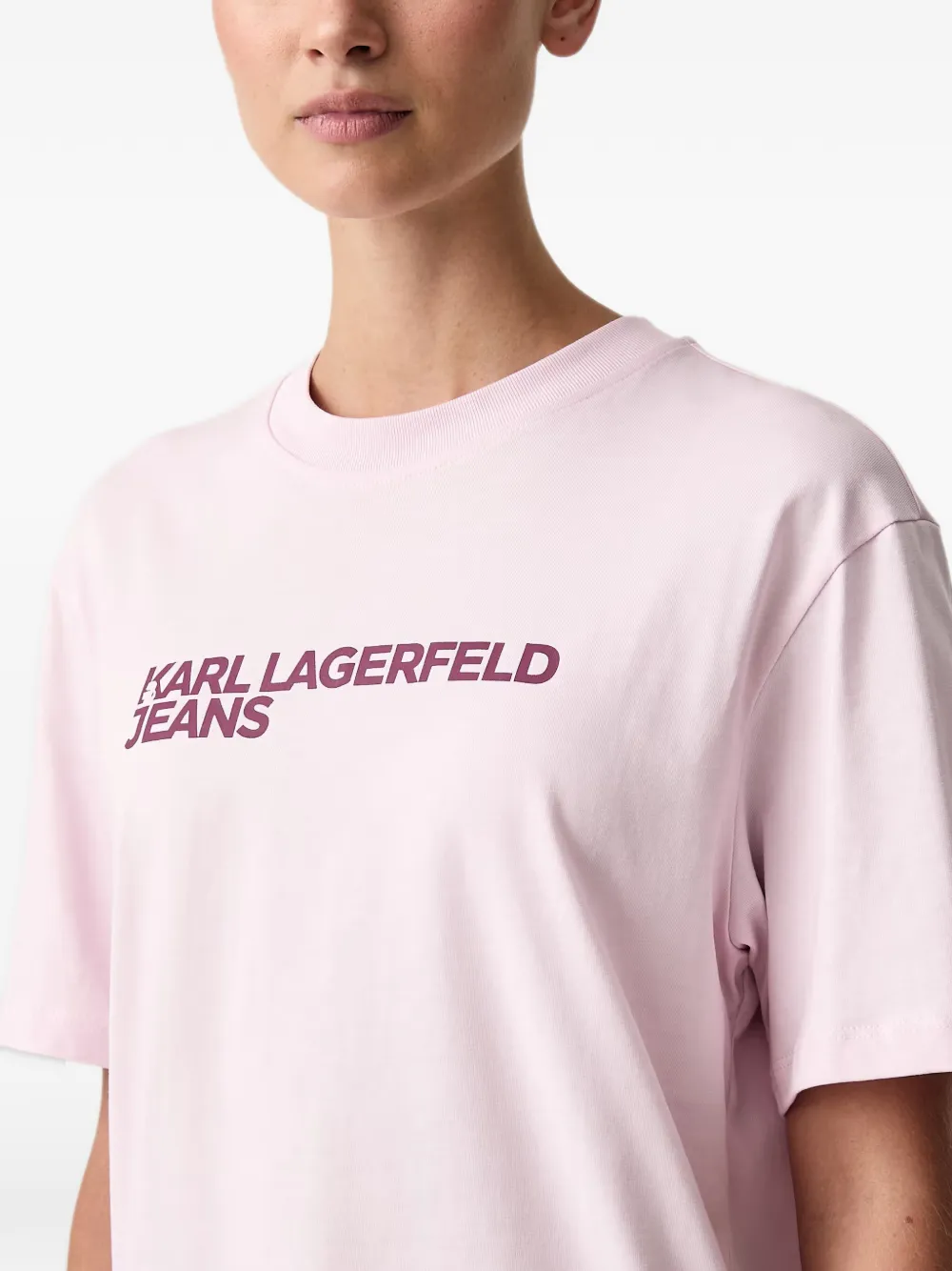 Karl Lagerfeld Jeans logo-print T-shirt Roze