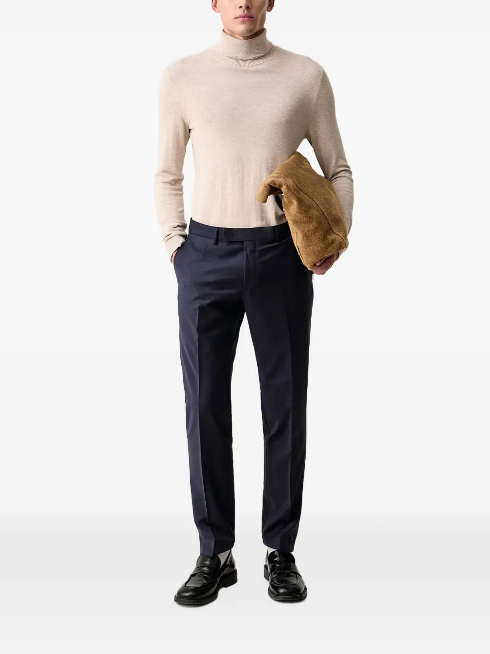 Karl Lagerfeld pressed-crease tailored trousers Blauw
