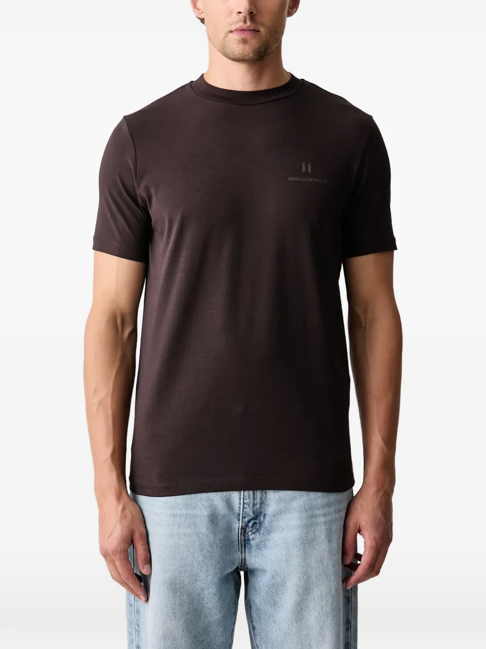 Karl Lagerfeld T-shirt met logoprint Bruin