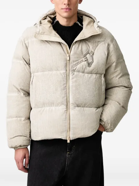 HELIOT EMIL carabiner hooded puffer jacket