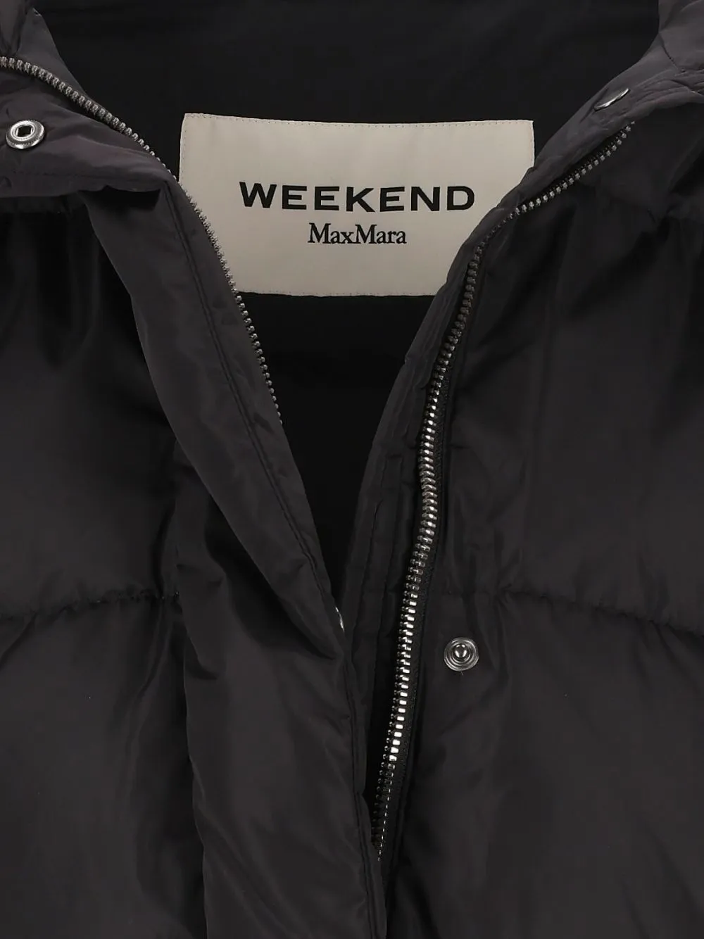 Weekend Max Mara quilted hooded puffer jacket Zwart