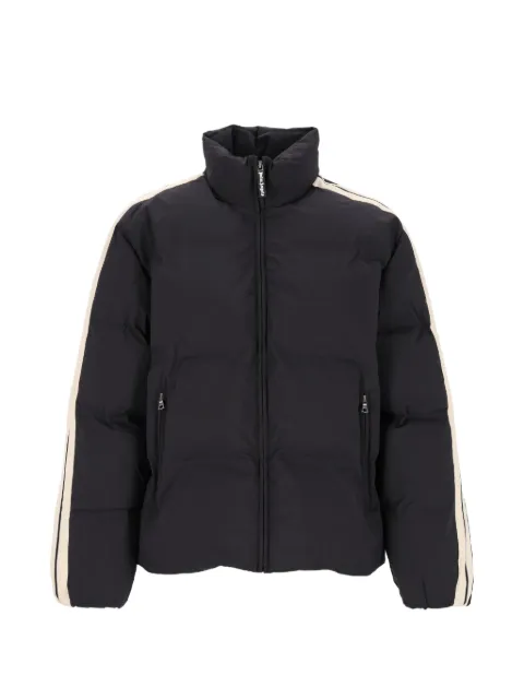 Palm Angels logo-print side-stripe puffer jacket
