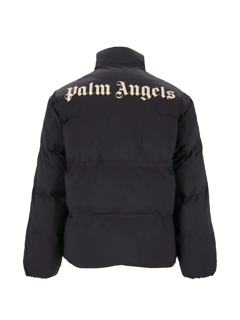 Palm Angels logo-print side-stripe puffer jacket Zwart