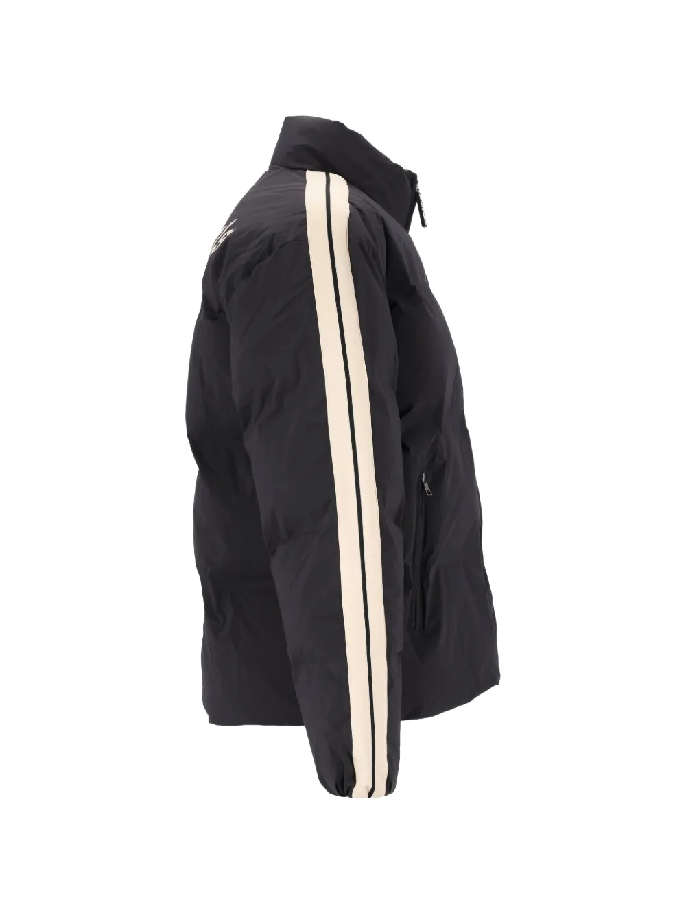 Palm Angels logo-print side-stripe puffer jacket Zwart