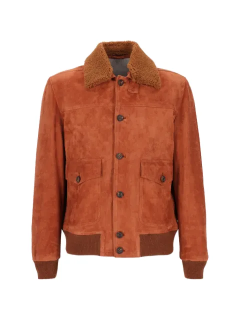 Eleventy shearling-collar suede jacket