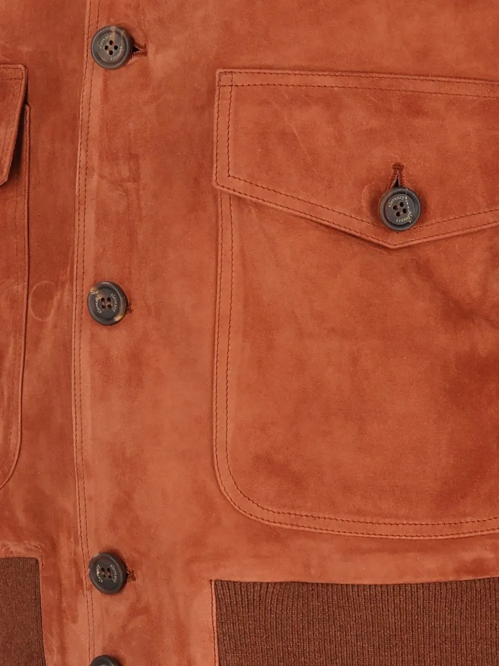 Eleventy shearling-collar suede jacket Oranje