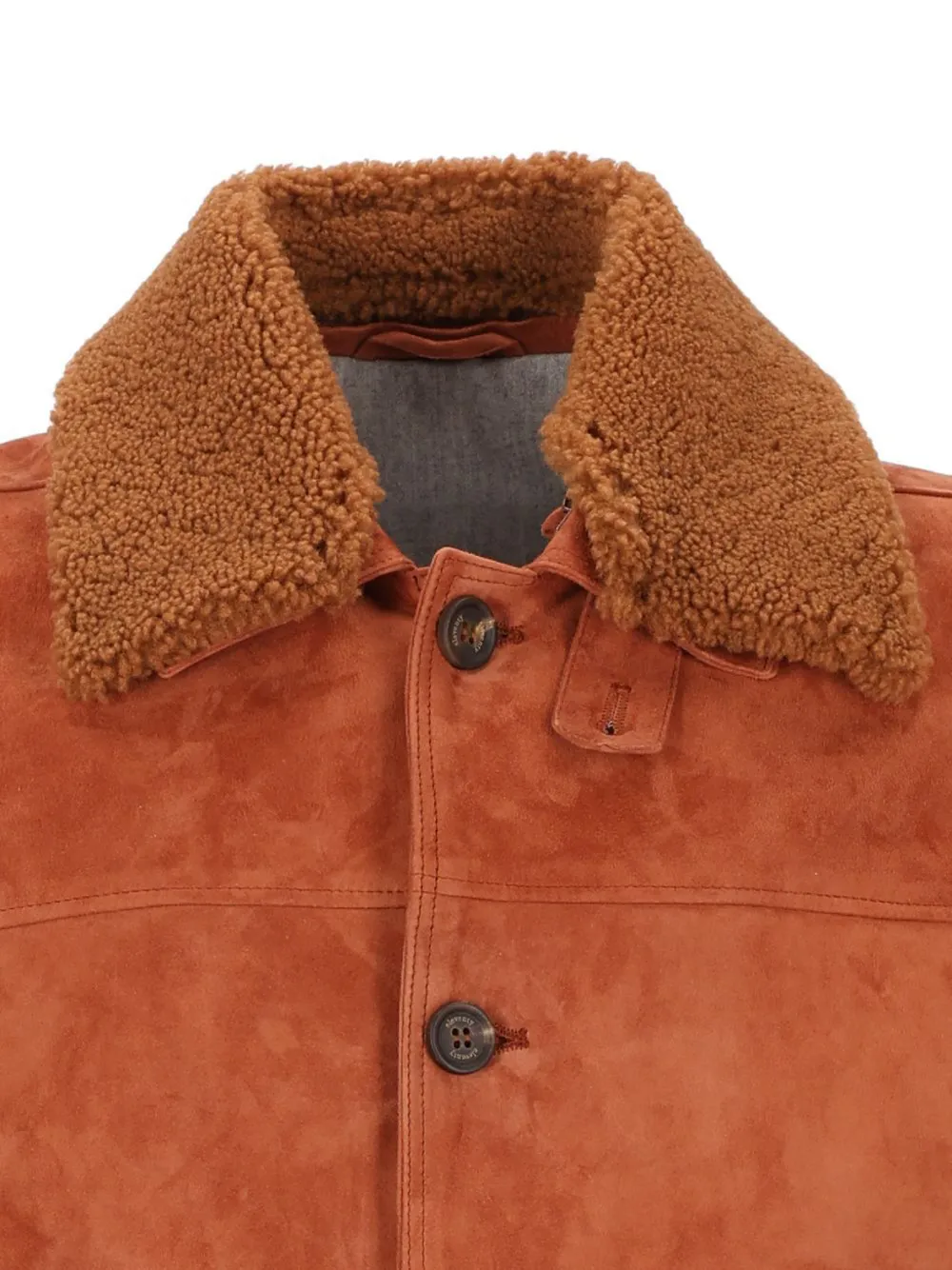 Eleventy shearling-collar suede jacket Oranje