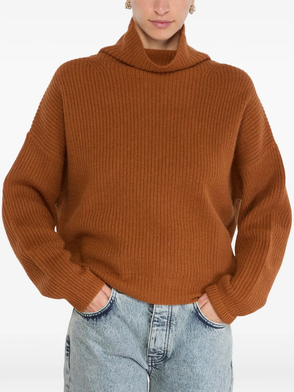 ISABEL MARANT Brooke ribbed-knit roll-neck sweater - Braun