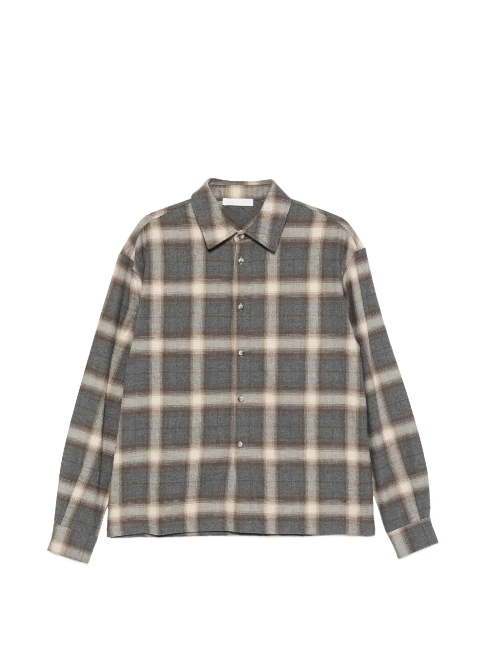 WOC Gotha check-pattern long-sleeve shirt - Grigio