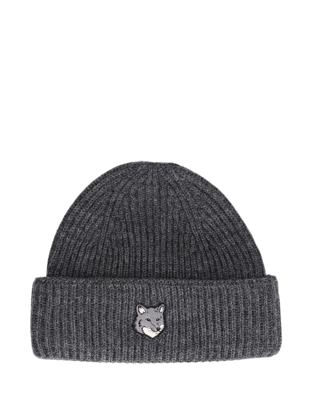 Maison Kitsuné Fox Head beanie hat Grijs