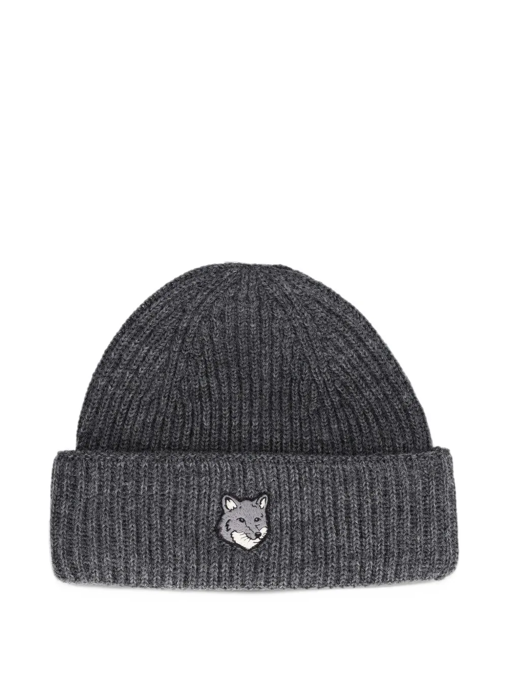 Maison Kitsuné Fox Head beanie hat Grijs