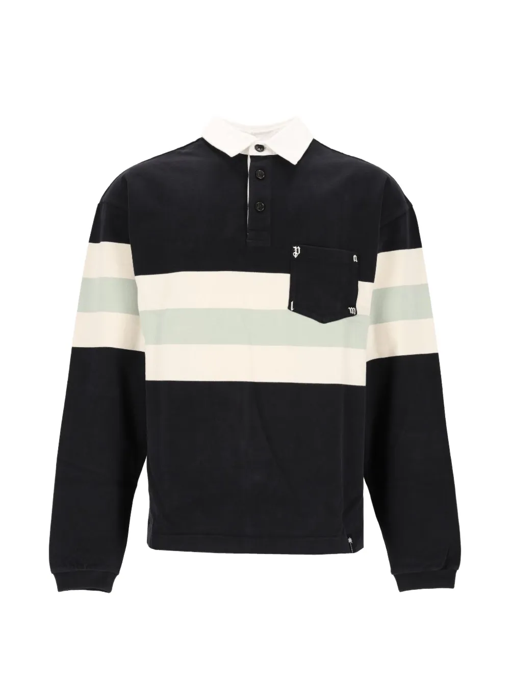Palm Angels Palm Type striped polo shirt Zwart