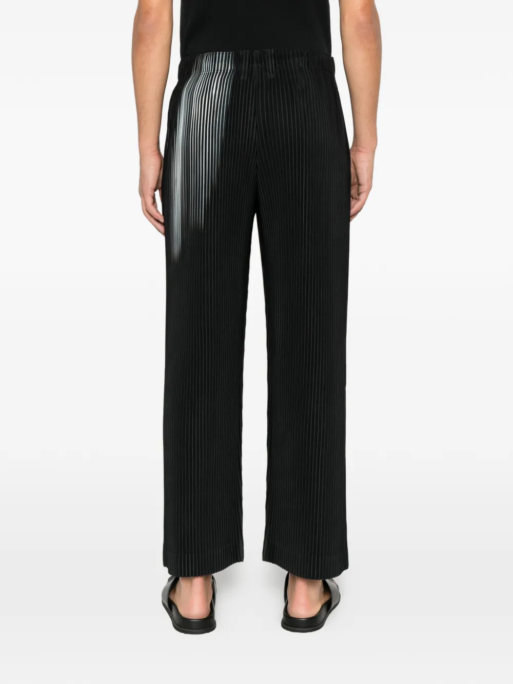 Homme Plissé Issey Miyake gradient-print pleated trousers Zwart