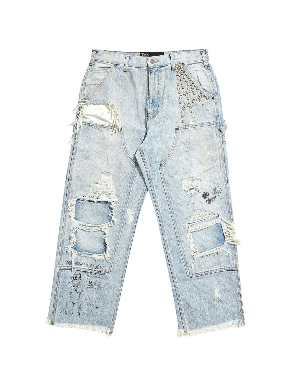 Paly Busted distressed studded jeans - Blu
