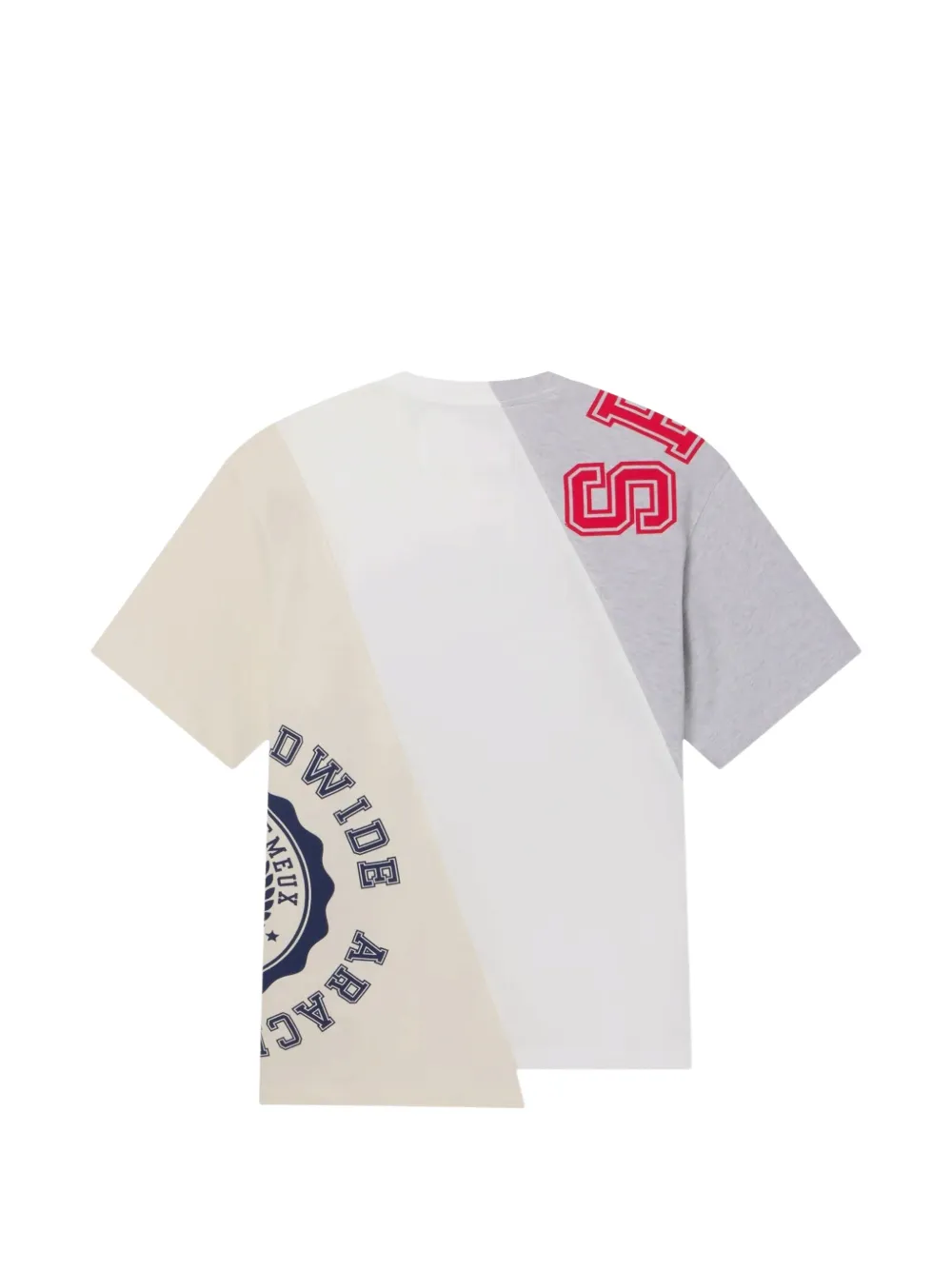 SP5DER Asymmetrical 5 graphic-print T-shirt Grijs