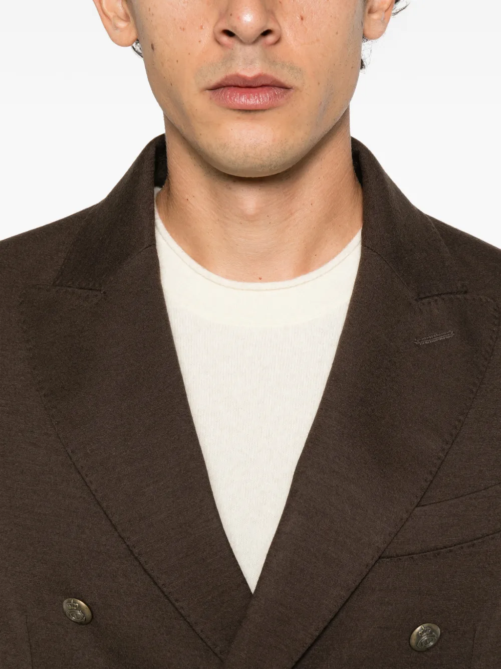 Circolo 1901 double-breasted peak-lapel blazer Bruin