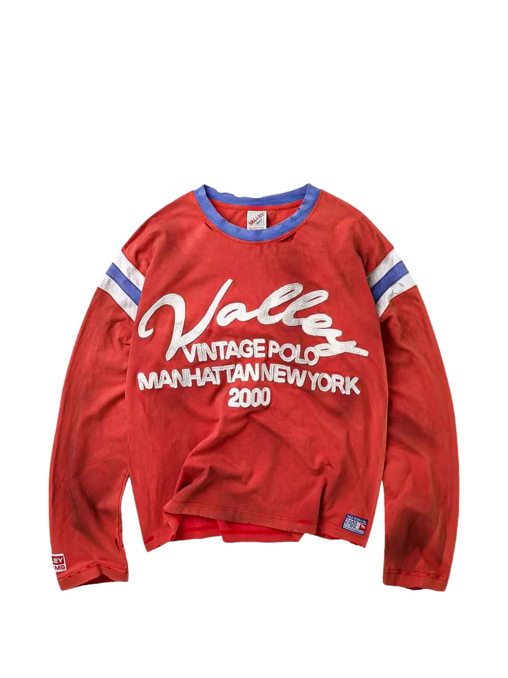 Vale logo-embroidered long-sleeve T-shirt - Rosso