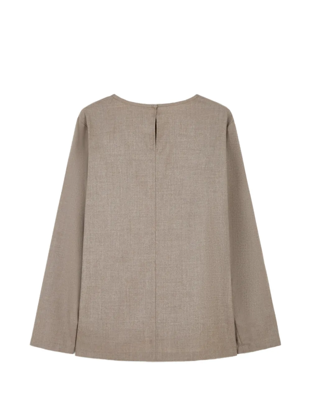 Max Mara logo-embroidered long-sleeve blouse Beige