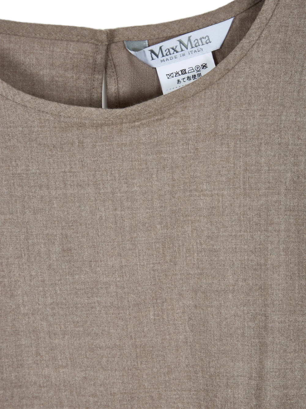 Max Mara logo-embroidered long-sleeve blouse Beige
