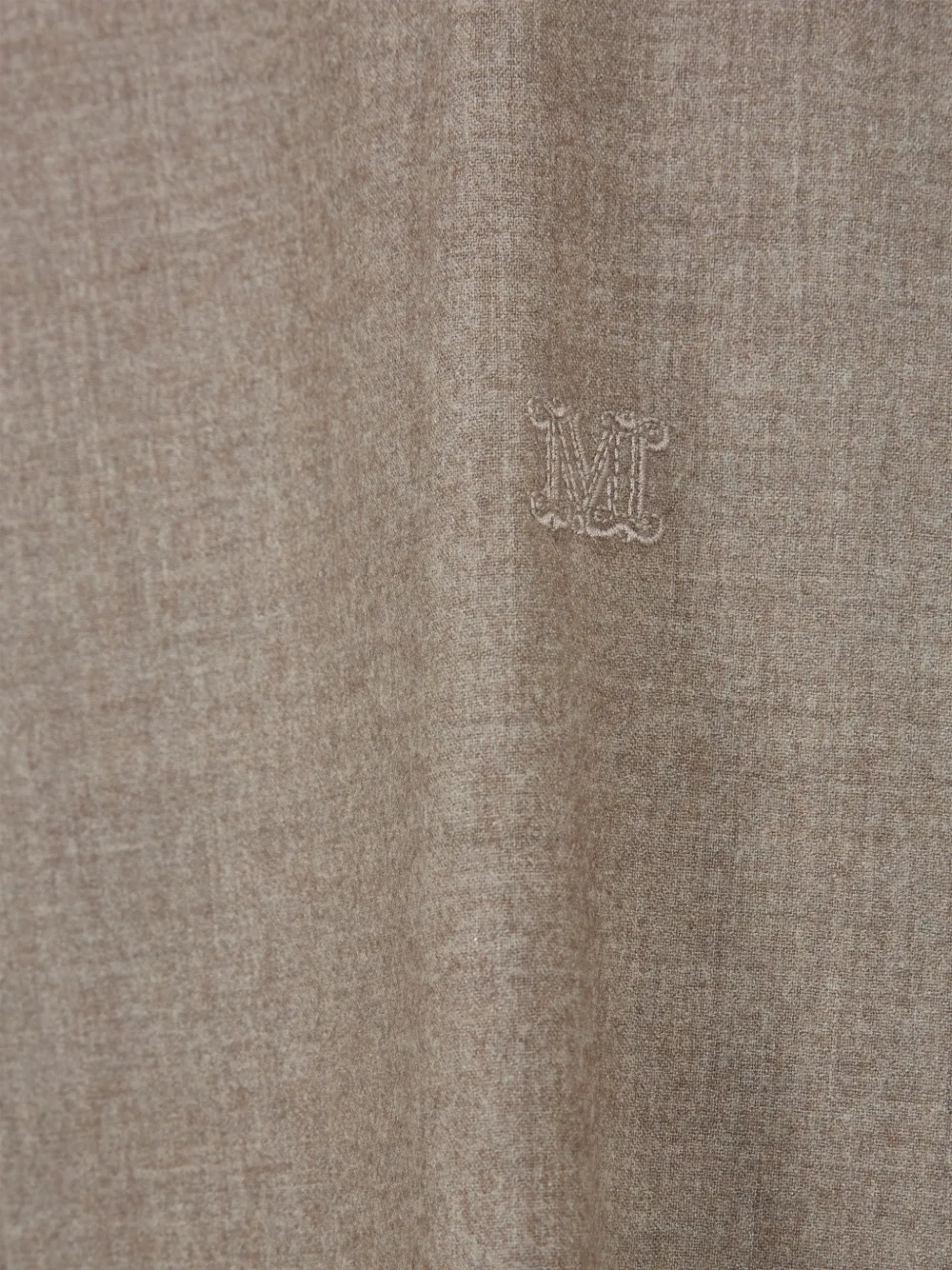 Max Mara logo-embroidered long-sleeve blouse Beige