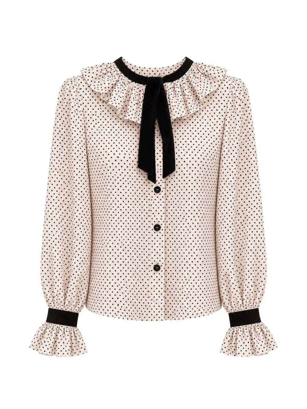 Elisabetta Franchi La Mia Bambina polka-dot ruffled blouse - Rosa