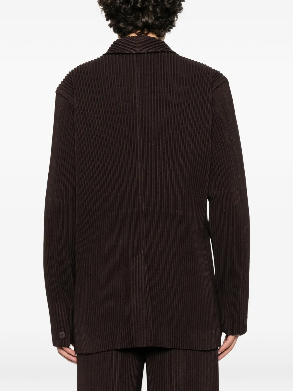 Homme Plissé Issey Miyake Blazer met bewerkte revers Bruin