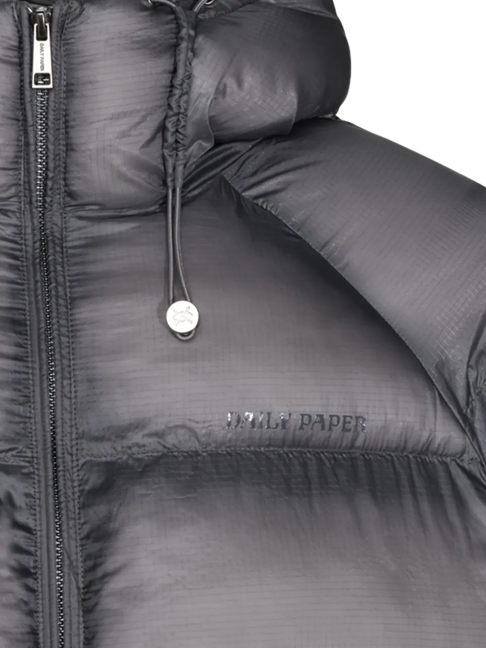 Daily Paper Dias hooded puffer jacket Zwart
