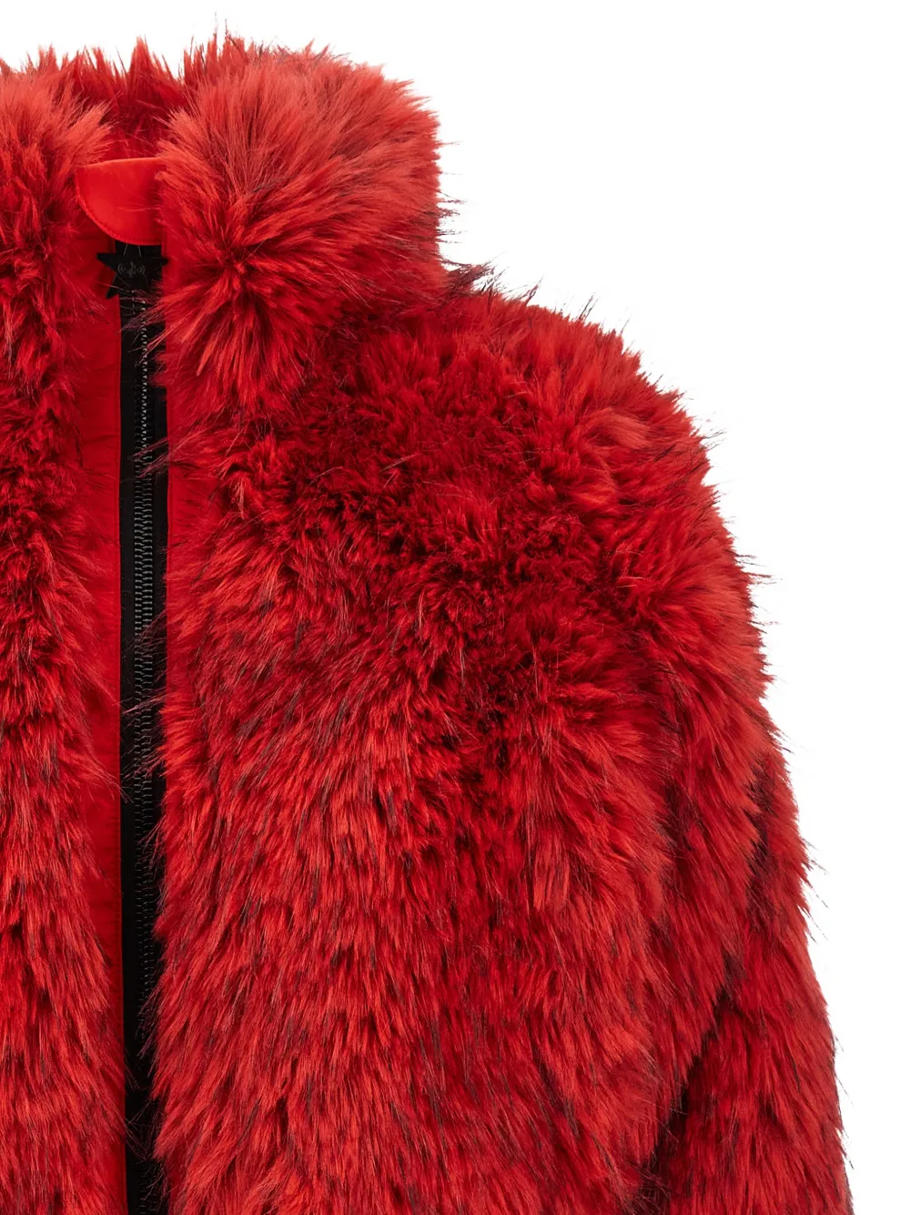Goldbergh Fuwa faux-fur cropped jacket Rood