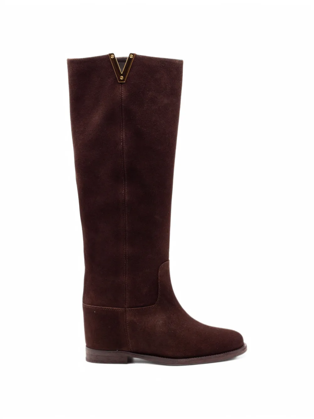 Via Roma 15 internal wedge knee-high boots in Brown
