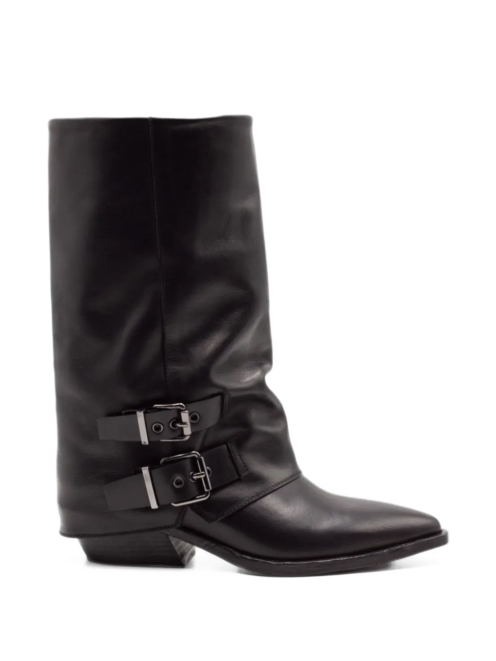 Square Boot Design Archive buckle-detail square-toe Boots | Black | FARFETCH