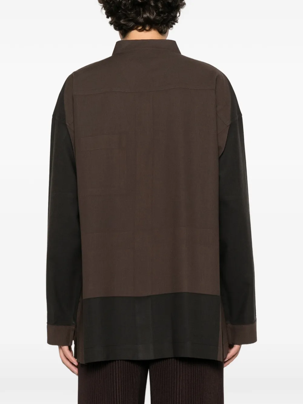 Homme Plissé Issey Miyake colour-block panelled shirt Bruin