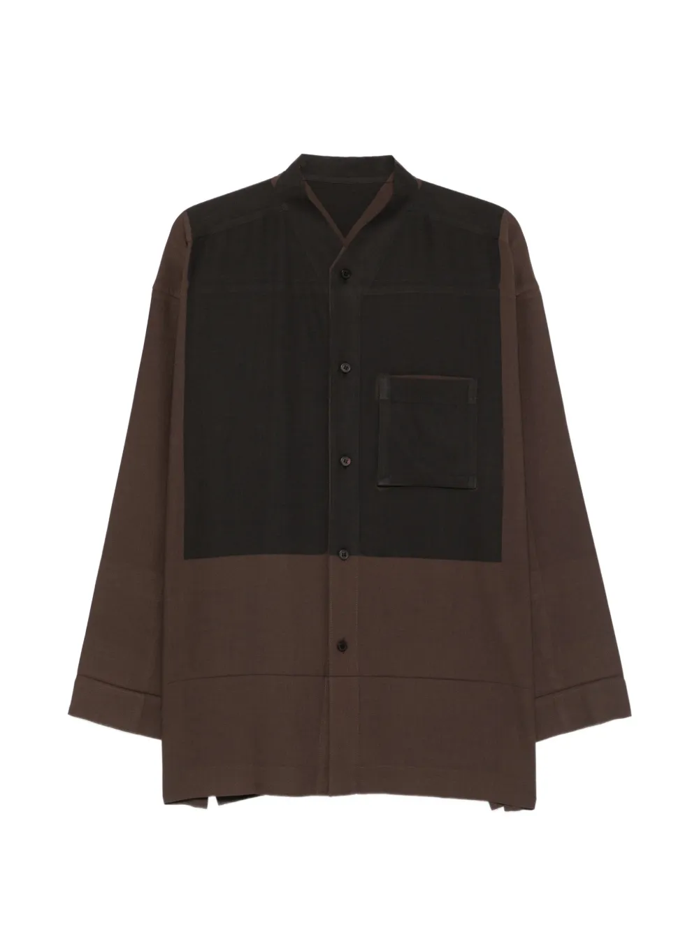 Homme Plissé Issey Miyake colour-block panelled shirt Bruin