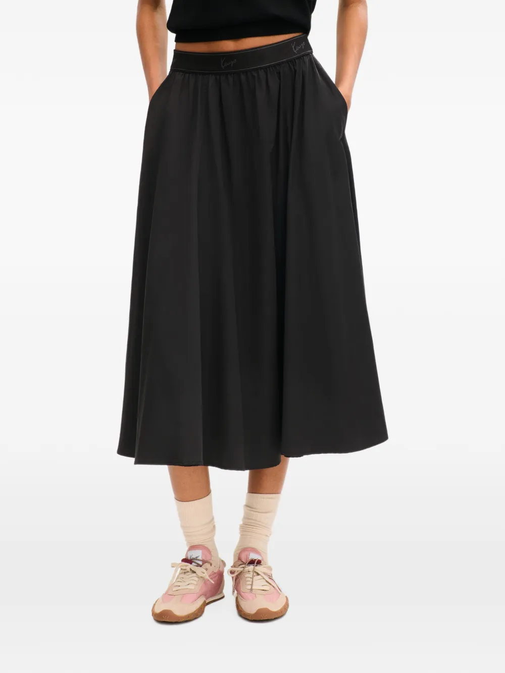 Kenzo Signature elastische midi-rok Zwart